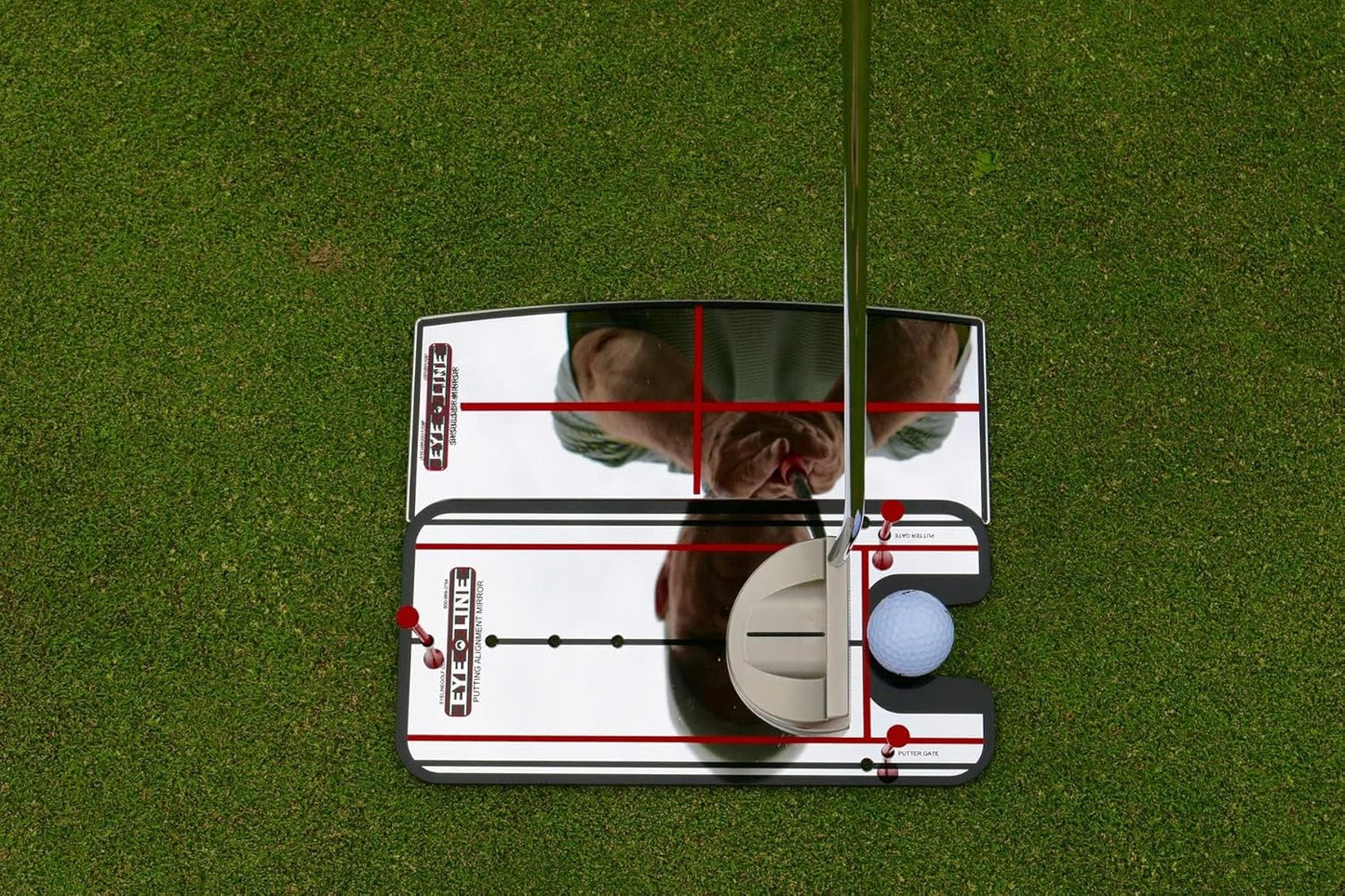 EyeLine Golf Small Putting Alignment Shoulder Mirror - Portable Aids to Improve Your Putting Setup, Eye Placement, Putter Face Angle, Starting Line & Much More