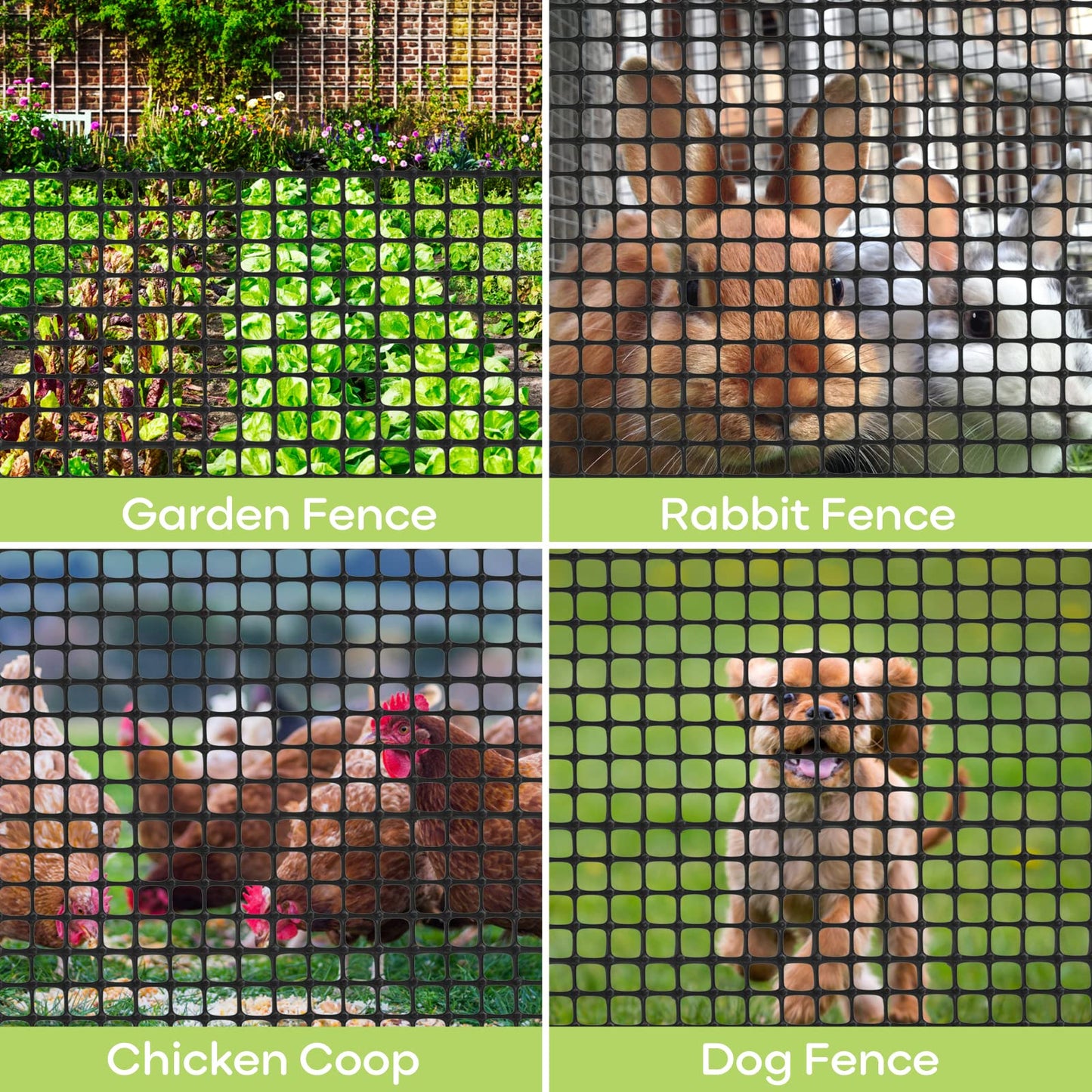 Plastic Fence Animal Barrier,3.3x66ft [Heavy Duty] Outdoor Safety Snow Plastic Fencing Roll Temporary Fencing,Reusable Garden Netting for Construction Dog Rabbits Chicken (Black)