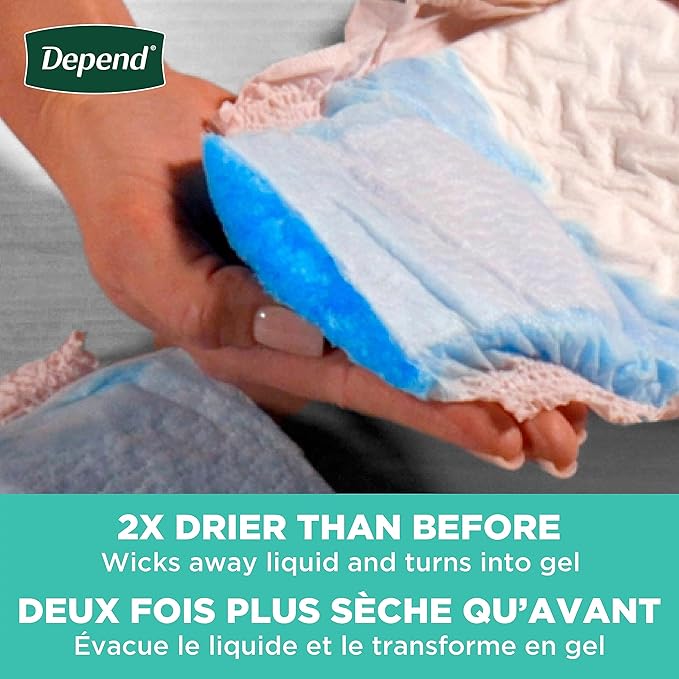 Depend FIT-Flex Incontinence Underwear for Women, Blush, Medium, 42 Count