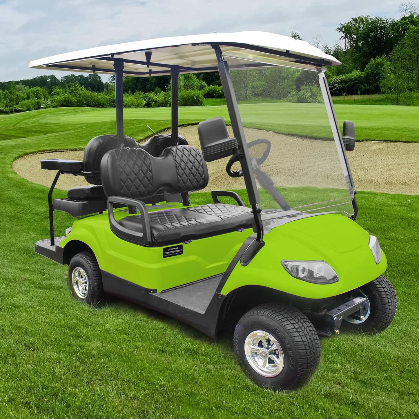NOKINS Golf Cart Diamond Front Seat Cover,Compatible with Golf Cart i40 i40L Model and Advanced EV, EV1 4, EV1 4L Model Seat Kit, No Staples Required, Vinyl Replace Onward Seat Cover