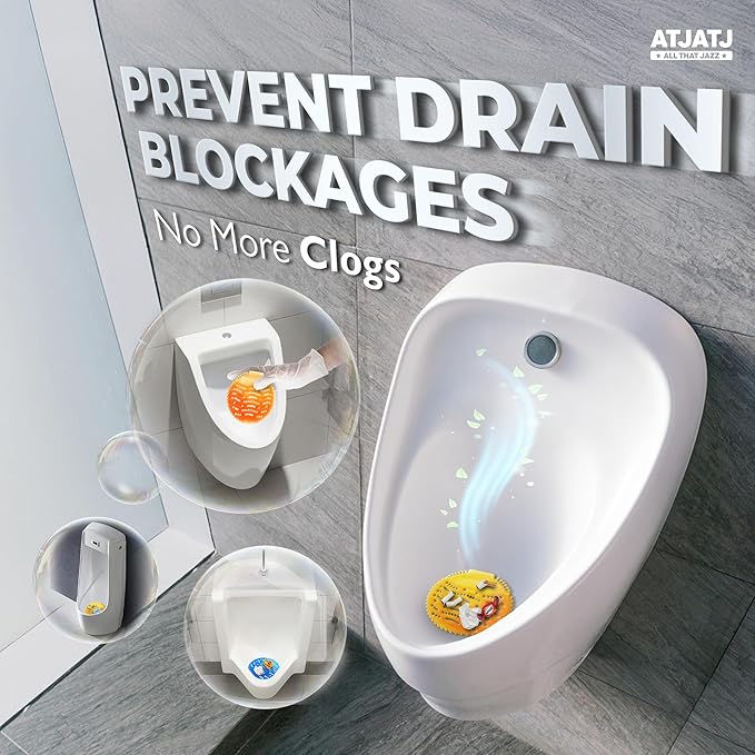 12 Packs Urinal Screen Deodorizer, 3 Fresh Scents, Ocean Breeze, Lemon, Orange, Splash Guard Odor Protection Deodorizer, Urinal Cakes, Urinal Pads Ideal for Men in School, Bathroom, Restroom, Office