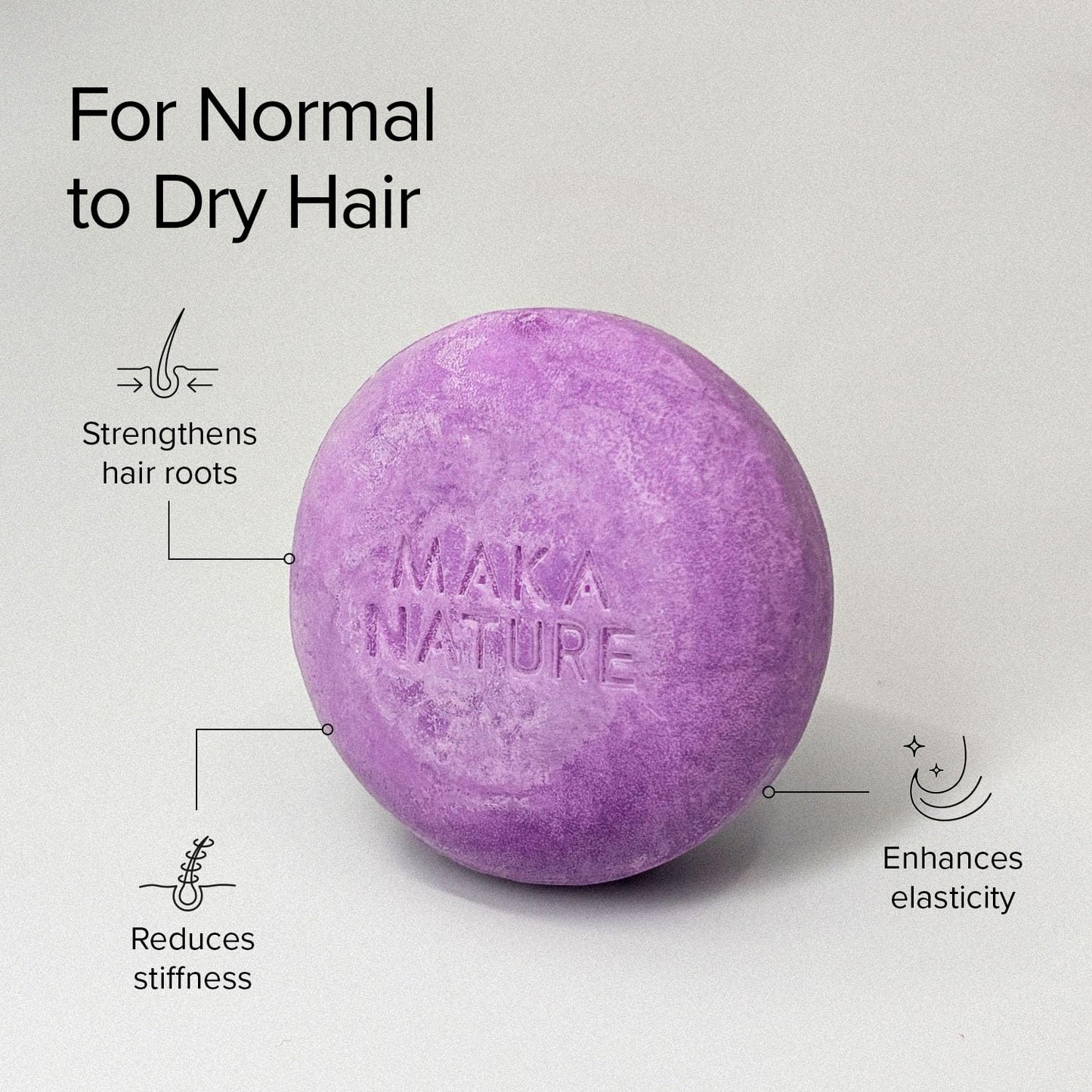 Maka Nature Low-Carbon Shampoo Bar | Korean K-Beauty Haircare with Natural Ingredients for Scalp & Hair Types | Vegan, Eco-Friendly, pH balanced, 3.35oz (Lavender)