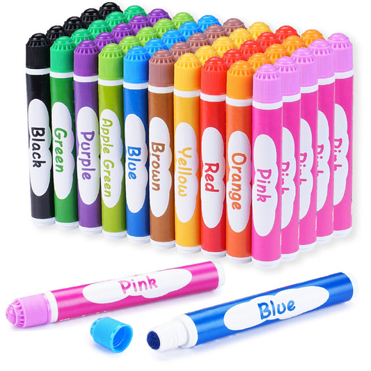 WOSWEL 50 Pack Dot Markers, 10 Assorted Colors, 5 Sets x 10 Colors Washable Dot Paint Markers for Toddlers Kids Preschool, Paint Bingo Daubers Supplies for Class Valentine Gift Art Party