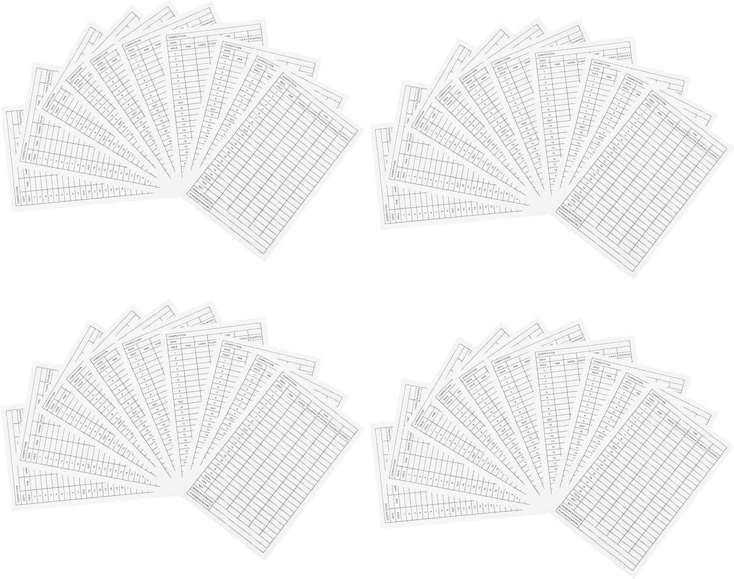 PATIKIL Golf Score Sheet, 40 Sheets 6 x 3.9 Inch Golf Scorecard Record Score Keeper Card for Tracking Score Record Tools Outdoor Golf Club Accessories, White