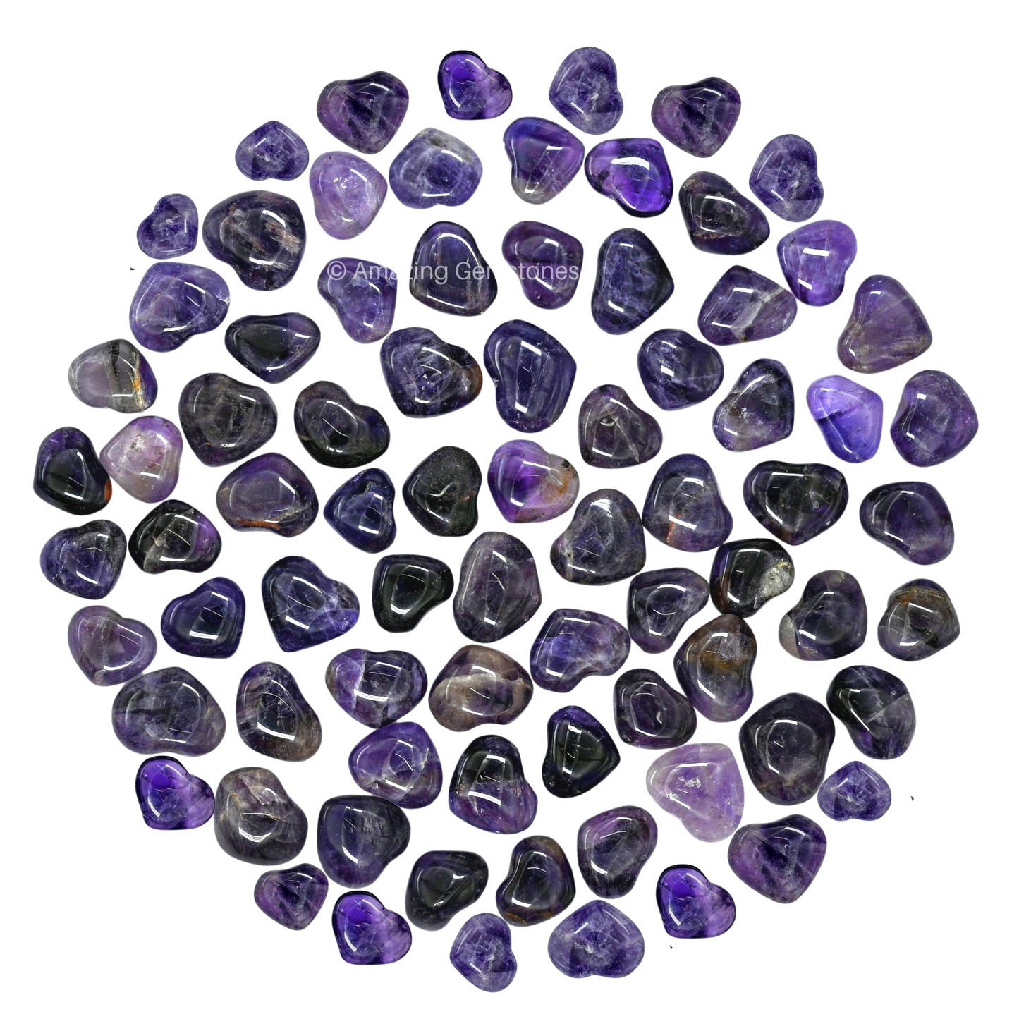 Amazing Gemstone Amethyst Stone Heart - Pack of 10 Crystal Heart Stones Rocks - Corazones De Piedra Crystals and Healing Stones Heart Shaped Crystal - Stocking Stuffers Gifts