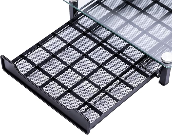 Rice rat Coffee Pod Storage Holder Capsules Originaline Drawer Organizer, Crystal Tempered Glass (50 pods)