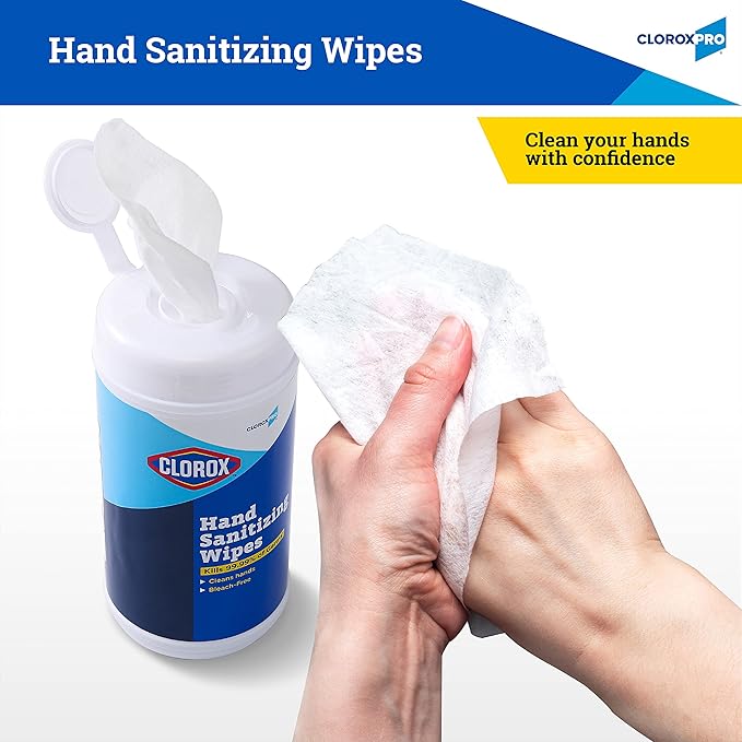 CLOROX Pro Hand Wipes in Resealable Canister - Alcohol Free Travel Wipes for Hands with BZK, 100 Count