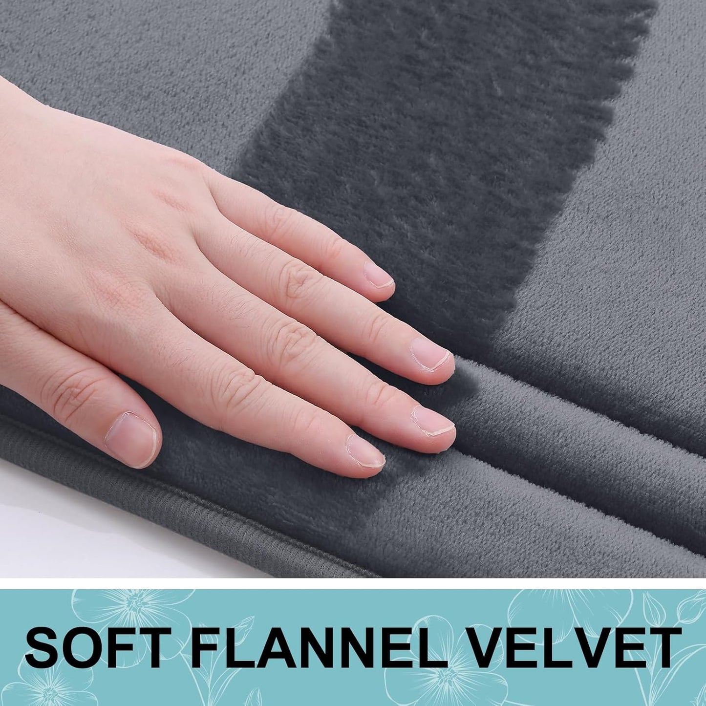 Grandaily Memory Foam Bath Mat Rug 59x24, Ultra Soft, Non-Slip and Absorbent Bathroom Rugs, Machine Wash Dry, Comfortable Bath Carpet for Bathroom Floor, Tub and Shower, Dark Grey