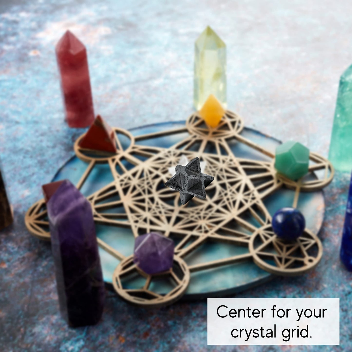 Amazing Gemstone Hematite Merkaba Crystal - 0.75 Inches Metaphysical Merkaba Star for Meditation - Energetic Tetrahedron Crystal and Healing Stones for Spiritual Growth and Healing (15-20mm)