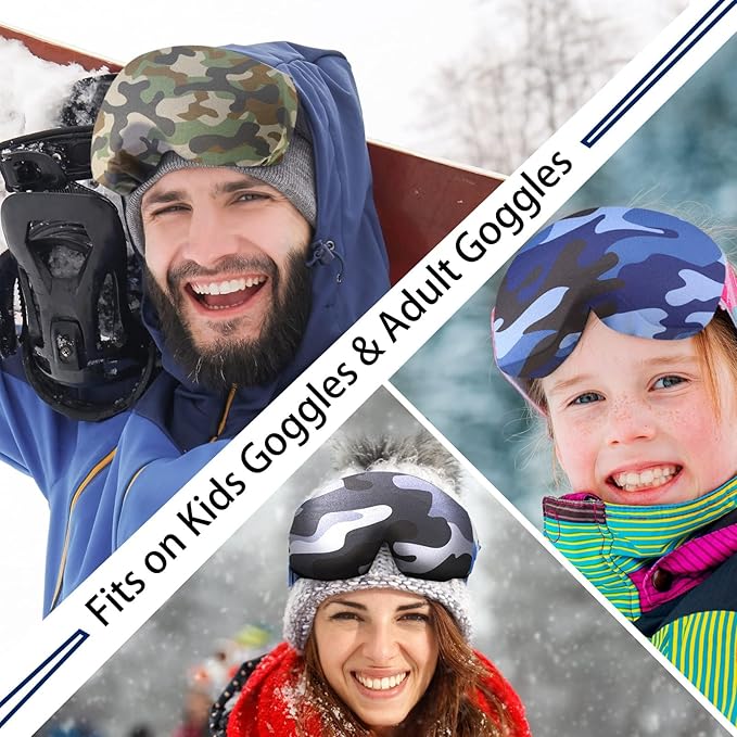 Civaner 4 Pieces Ski Snowboard Goggle Cover Sleeve Goggle Cover Microfiber Protective Lens Scratch Dust Protection for Travel