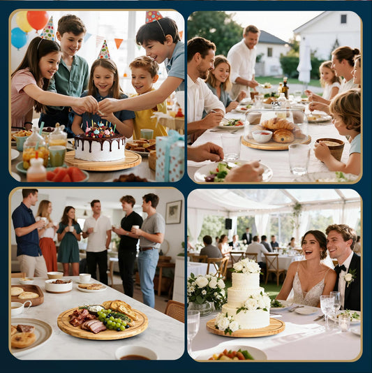 Masthome 11 IN Cake Stand with Lid, Bamboo Wood Rotating Cake Holder with Dome, BPA Free Cake Dish with Cover, Cake Plate with Cover for Birthday/Kitchen/Party/Weddings