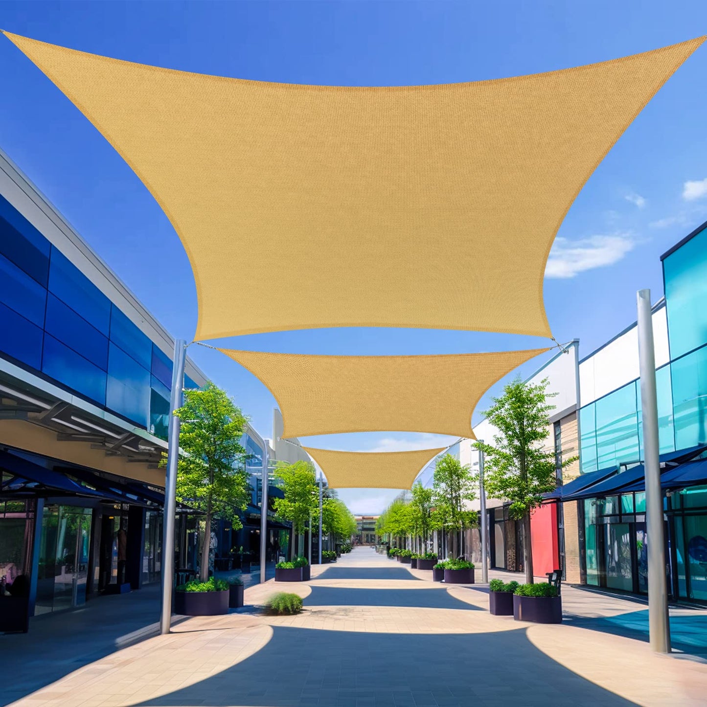 Shade&Beyond Shade Sail 10'X20' Rectangle Sand Breathable UV Block Outdoor Canopy for Backyard Patio Pergola Garden Deck(We Make Custom Size)