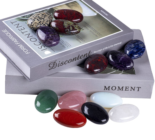 Green Aventurine Palm Stone Crystal Natural Chakra Therapy Polished Healing Crystal Oval Pocket Gemstone for Anxiety Stress Relief