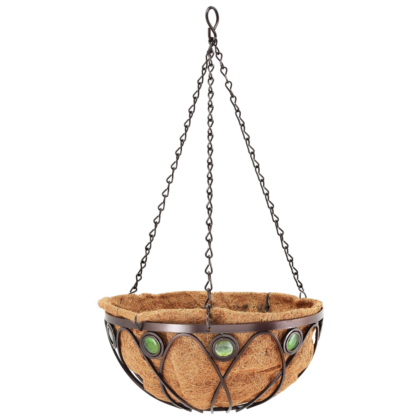 Arcadia Garden Products Emerald Series Round Hanging Basket Planters, 20-Inch Metal Copper Accent CB03