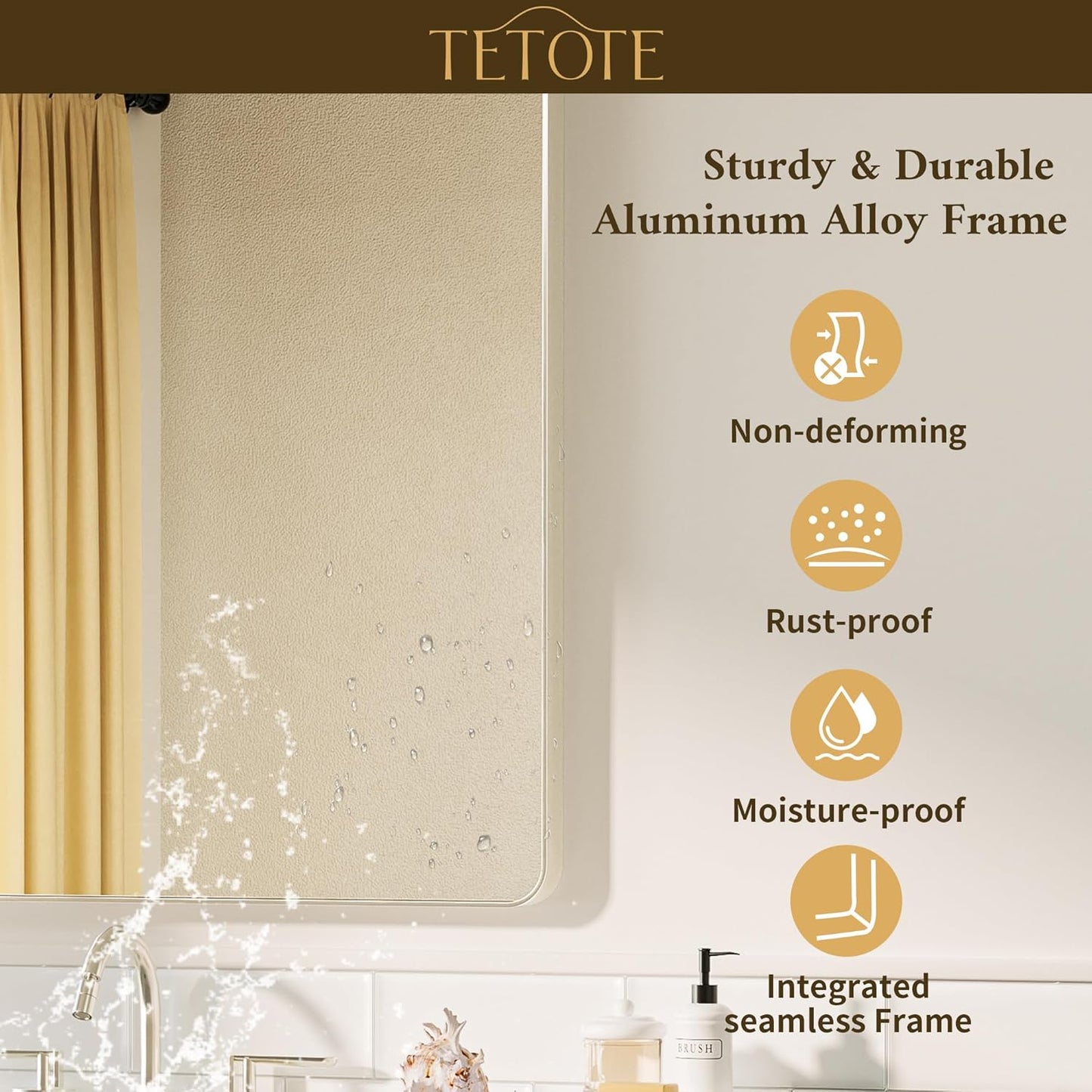 TETOTE Brushed Nickel Mirror 22 x 30 Brushed Nickel Metal Framed Bathroom Mirror, Tempered Glass, Modern Farmhouse Wall Mounted Mirror for Decorative(Horizontal/Vertical)