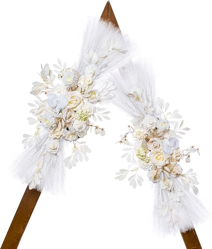 Wedding Arch Flowers, Artificial Flowers for Decoration, Large Flower Swag for Boho Styles Wedding Ceremony Floral Decor - Pack of 2