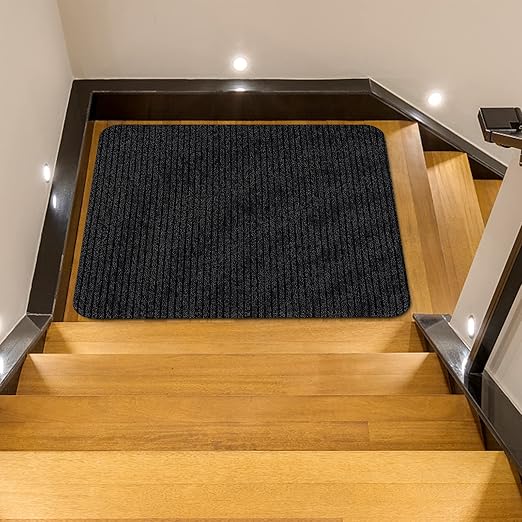 Stair Treads for Wooden Steps, Non-Slip Stair Runner Indoor Outdoor Stair Tread Mats Covers Pads, 31" x 31"Matching Staircase Step Runner for Elders, Kids and Dogs (31" X 31", Black)