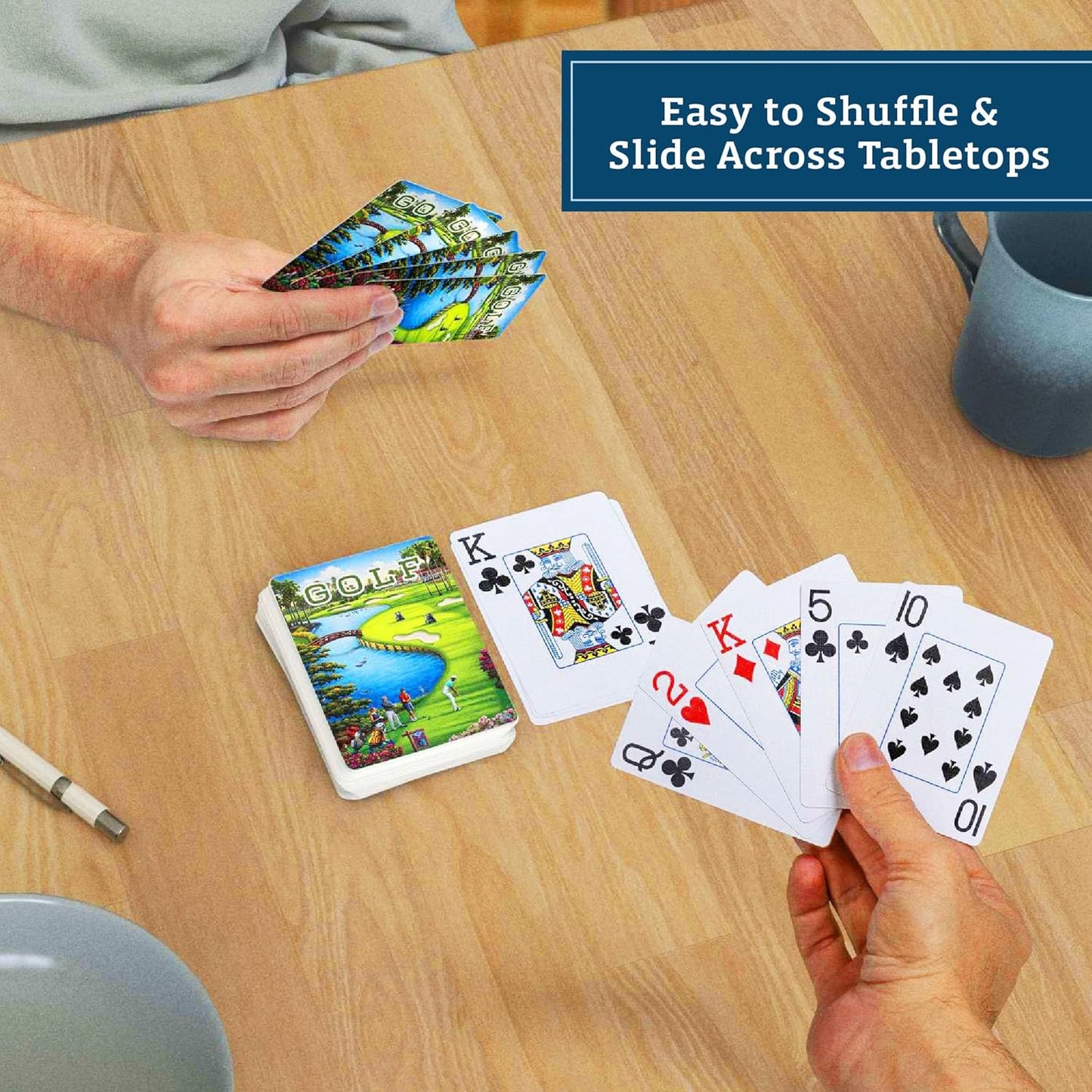 Boardwalk Puzzles Premium Featherlight Unique Playing Cards, Fun Themed Deck for Home and Travel | Golf