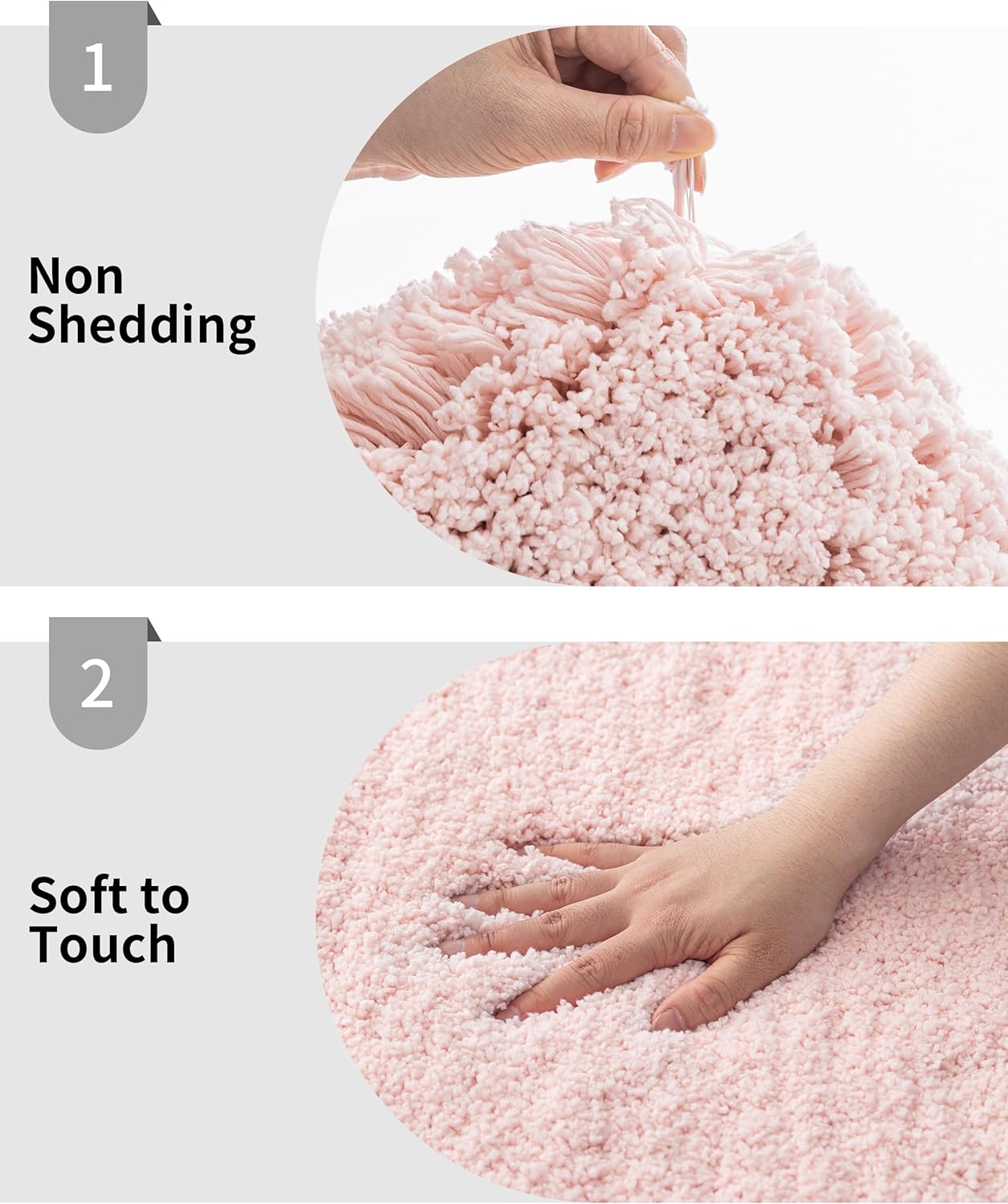 Pink Bathroom Rug 24x48 Non Slip Fluffy Bath Mat for Bathroom Floor Washable Plush Luxury Bath Rug for Tub Soft Shaggy Absorbent Shower Sink Mat