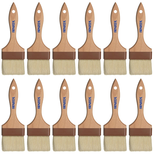 SPARTA 4037600 Boarhair Basting Brush, Flat Brush with Flat Brushhead, 9.25"L x 4"W, Wood Handle