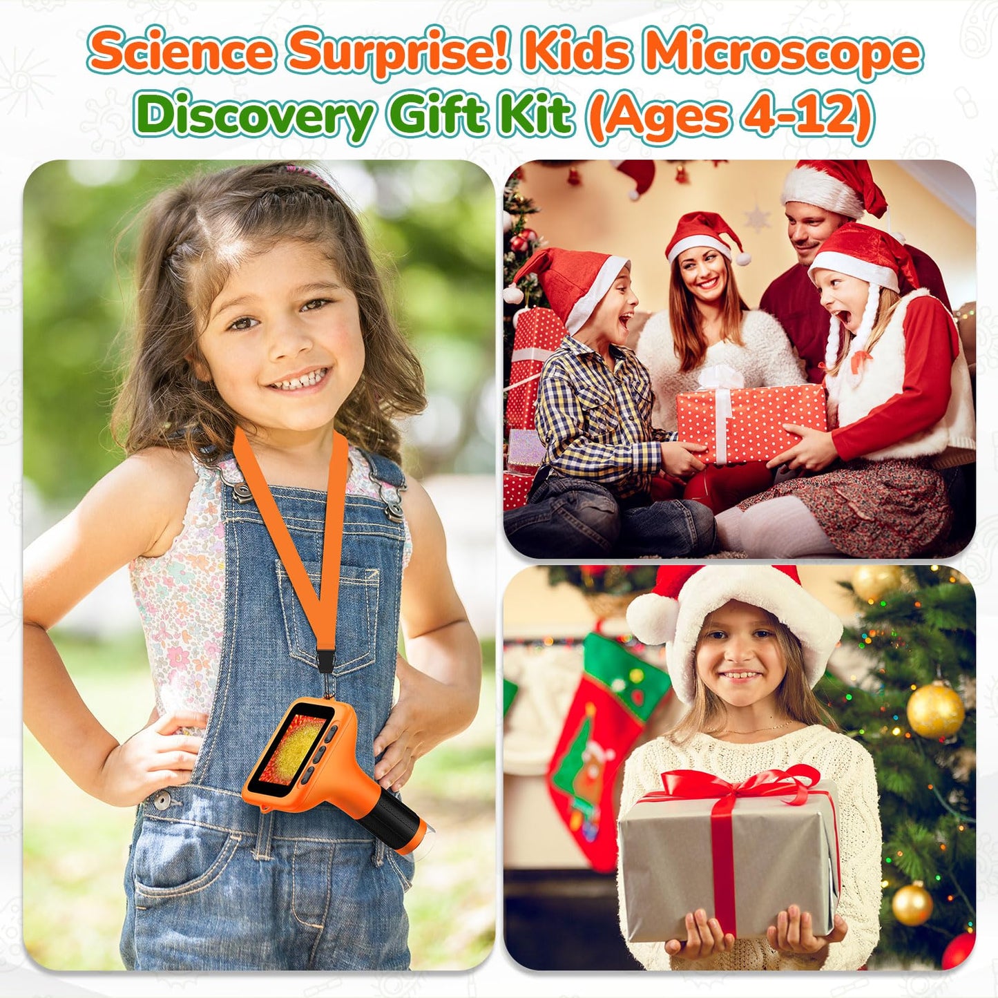 3" Screen Digital Microscope for Kids: 1000X Rechargeable Mini Pocket Portable Miniscope Magnifying Glass 4K Coin Jewelry Loupe Edu Science STEM Toy Xmas Gift 4-12 Boys Girls