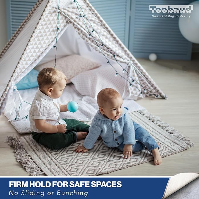2' Round Non-Slip Rug Pad, Reversible Gripper, Non Skid Pads for Hardwood, Vinyl, Tile, Laminate Floors, Keep Area Rugs Secure, Natural Materials Safe for Indoor Flooring, ¼” Thick