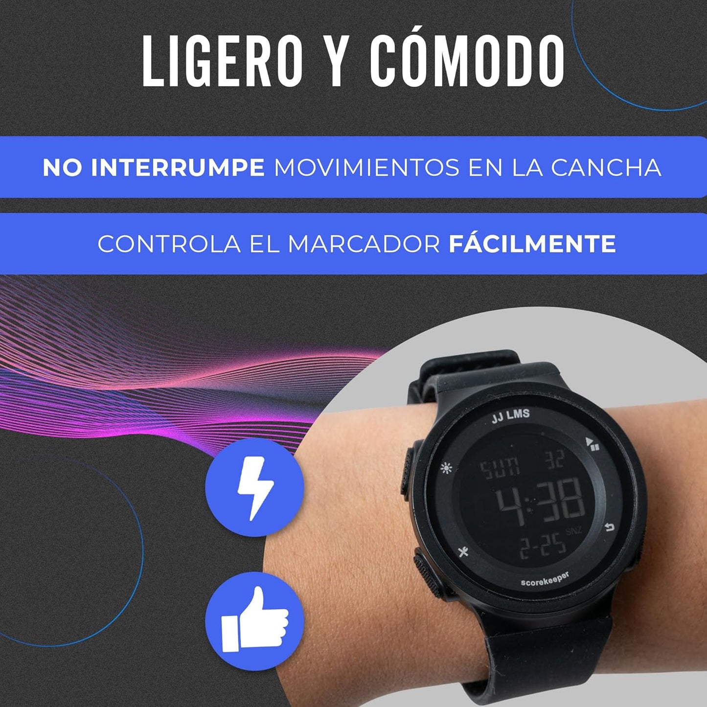 Scorekeeper Digital Watch, for Tennis, Padel, Pickleball, Score Tracking