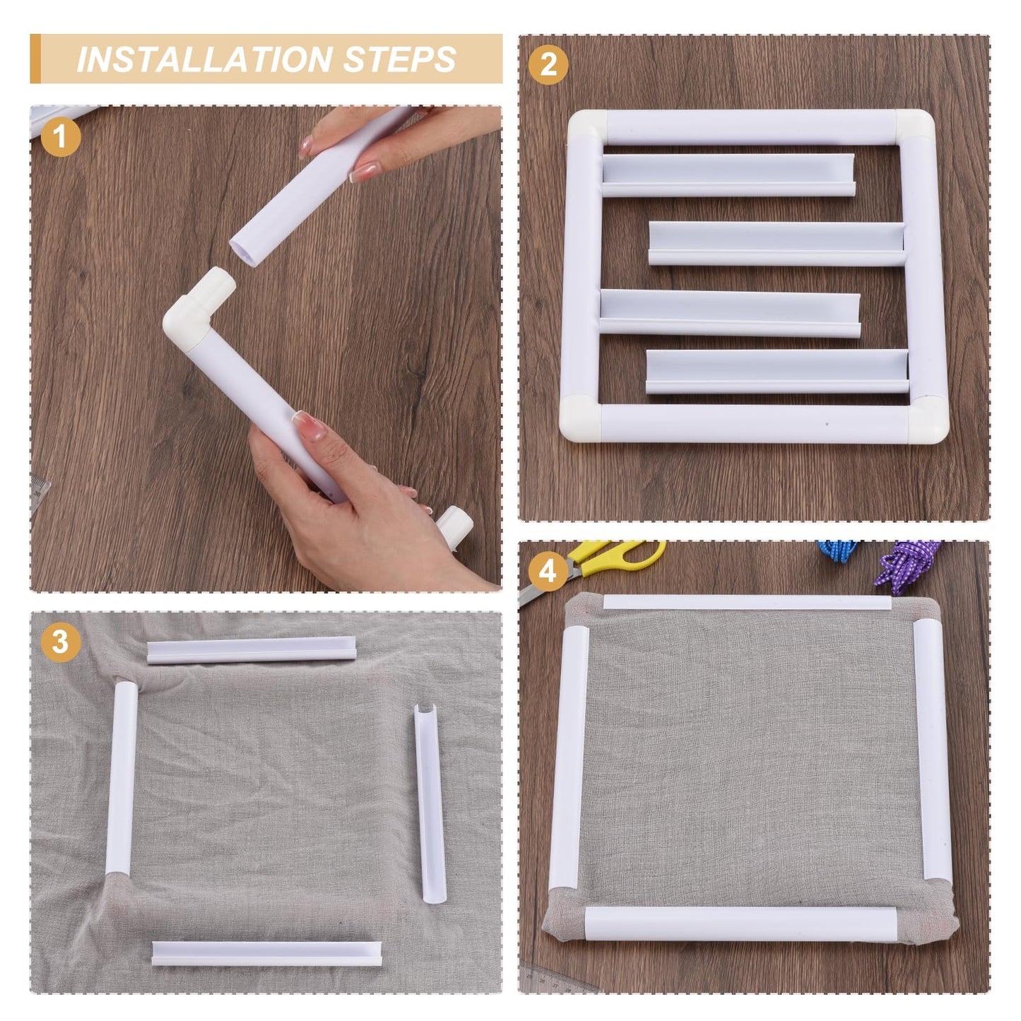 PATIKIL Embroidery Hoops Universal Clip Embroidery Hoop Frame Reusable Square Rectangle Plastic Clip Frame Embroidery Hoop for Art Craft Sewing (11x15Inch), White