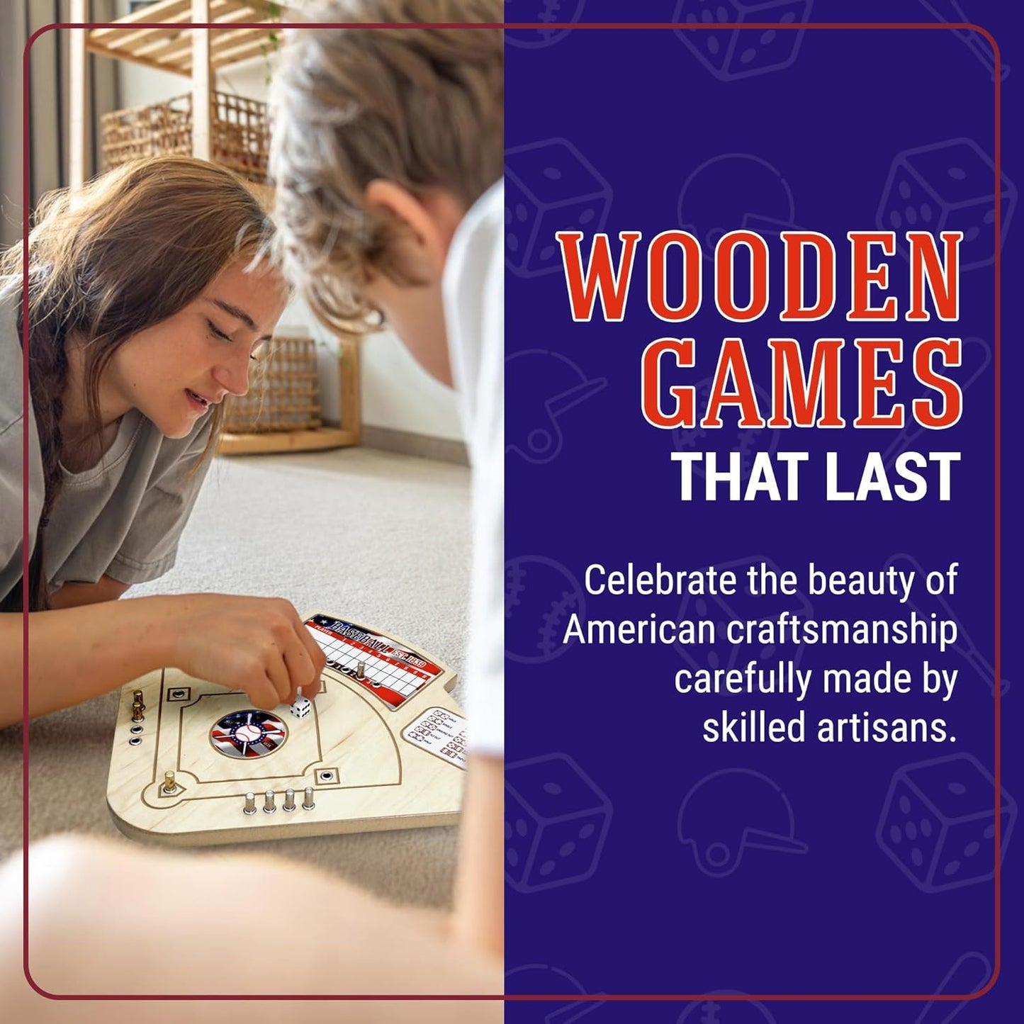 Across The Board Patriotic Baseball Game, Fun Baseball Gifts for 2 Players, Indoor & Outdoor Family Bonding Activities, Fun Entertainment for Family Gatherings, Events & More Game
