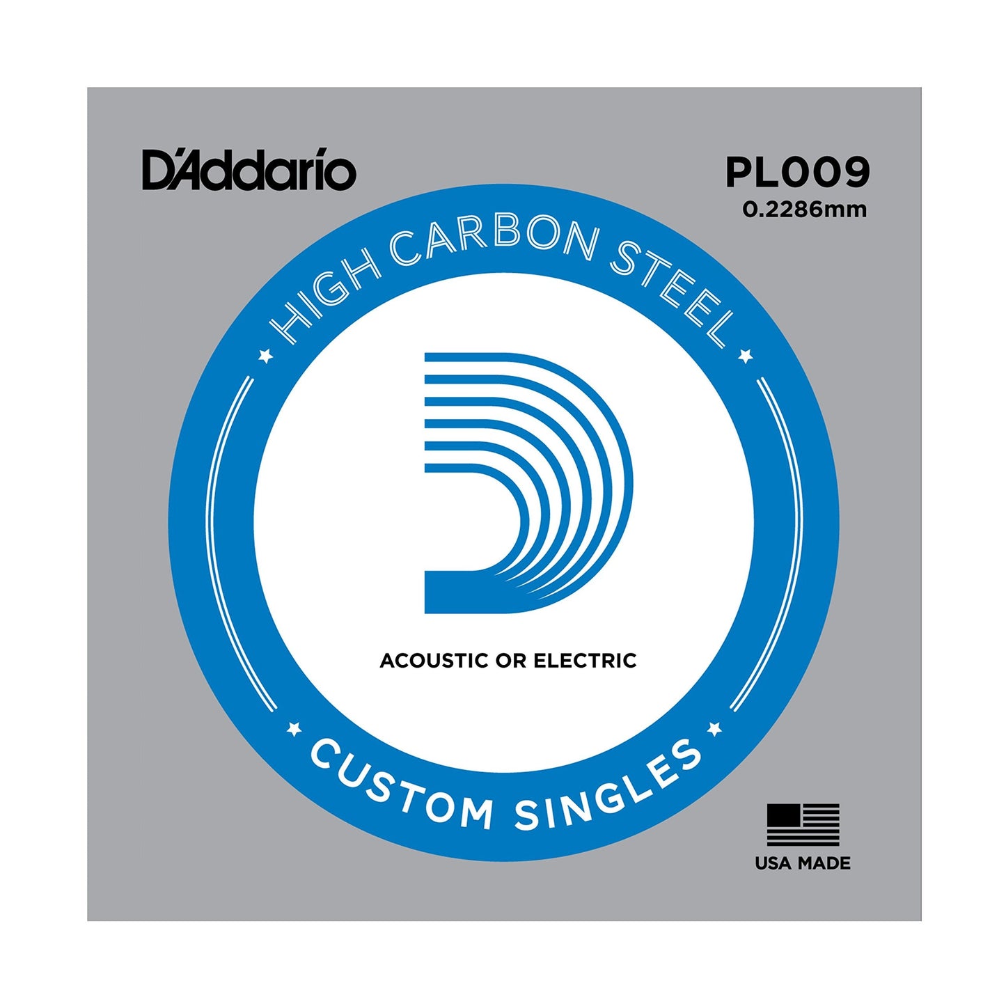 Daddario Pl009 Plain Steel Guitar Single String, .009