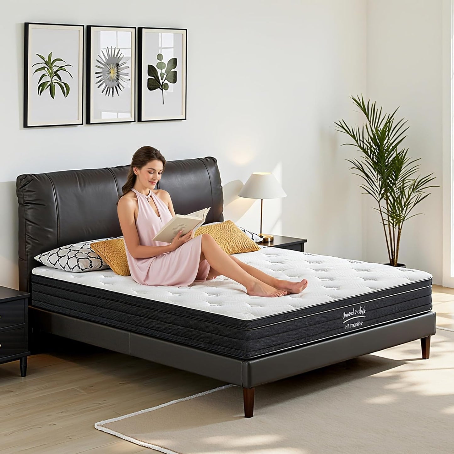 Queen Size Mattress, 12 Inch 5-Zone Pocket Spring Hybrid Mattress with Gel Memory Foam for Pressure Relief & Peaceful Sleep, Medium Firm, Mattress in a Box
