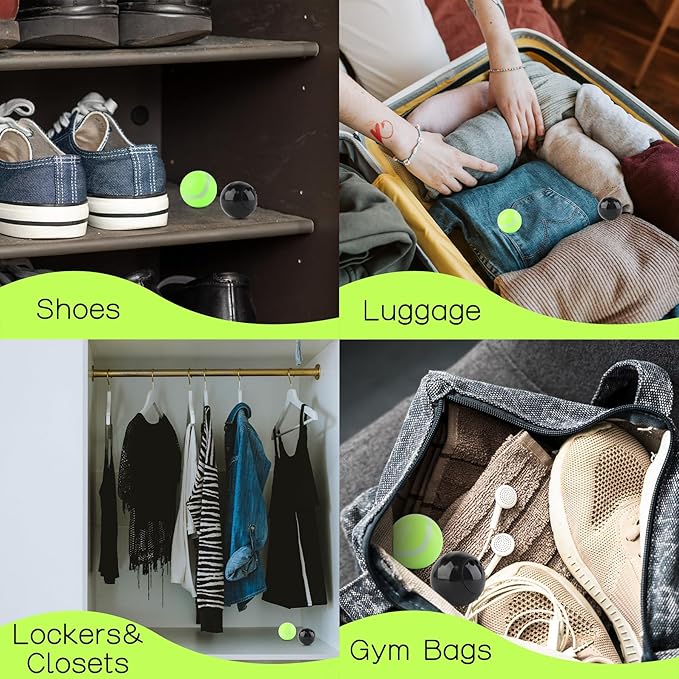 Shoe Deodorizer Balls (6 Pack) – Odor Eaters for Sneaker | Long-Lasting Odor Eliminator Air Freshener for Closet, Locker, Gym Bag, Drawer & Small Spaces | Cologne | Tricolor