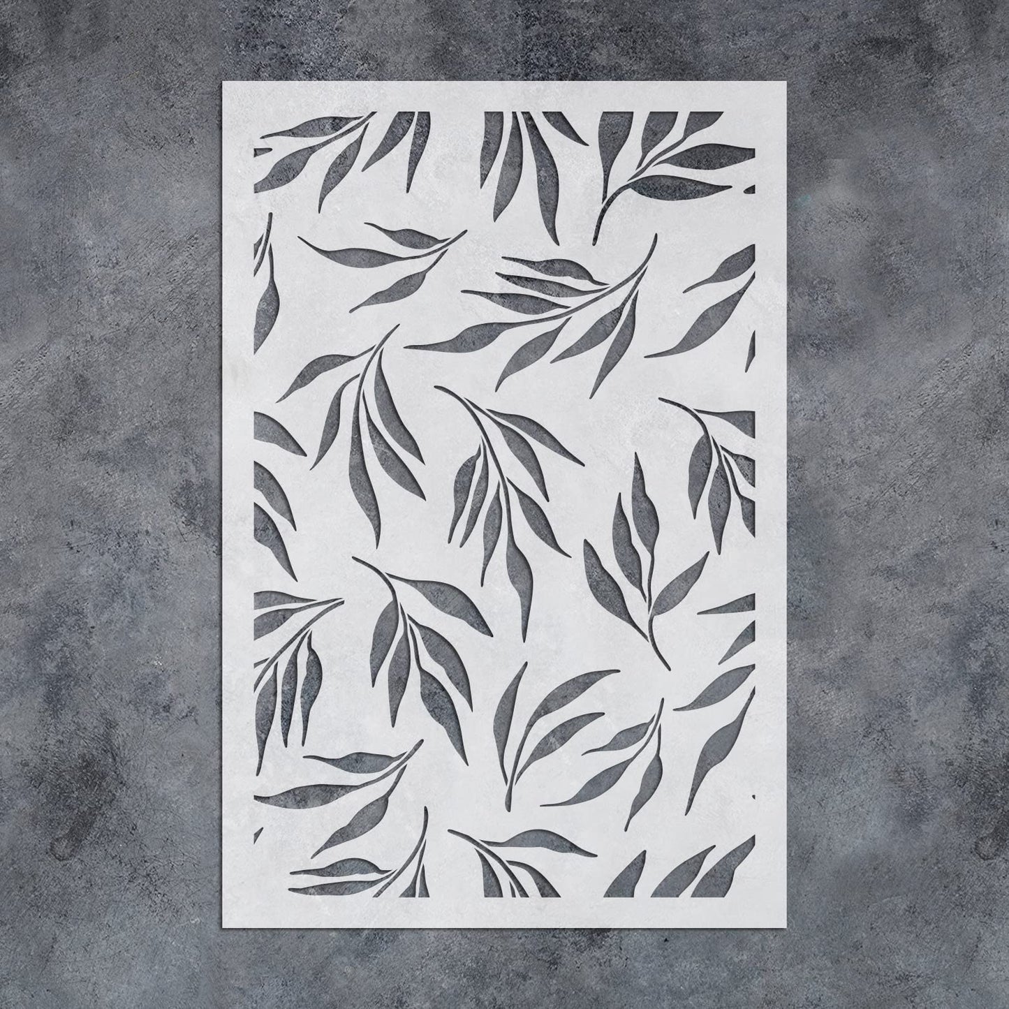 GSS Designs Leaf Wall Stencils for Painting Repeatable Pattern for Wallpaper Wall Decor 12x16Inch Large Allover Stencils for Painting Botanical Leaves Stencils for Wall Furniture DIY Crafts