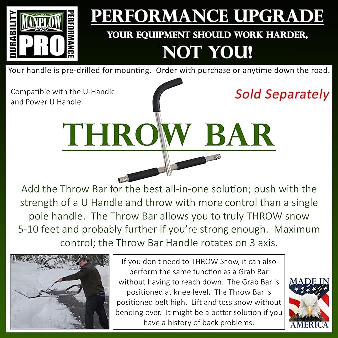 MANPLOW PRO Snow Pushers (PRO with Power U Handle Upgrade, 24")