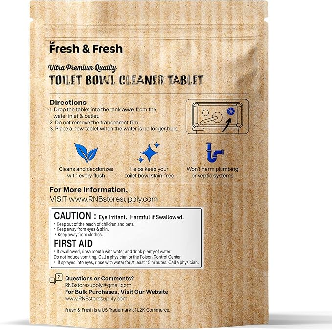 Disposable Toilet Bowl Cleaners(60 Tablets) Odor Eliminator, Fresh Scent, Multipurpose Residential and commercial Toilet Cleaners 2-3 week Lasting Toilet Bowl Cleaner