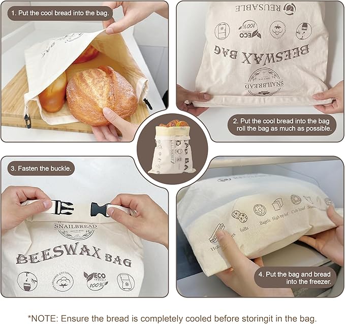 2 Packs Safe Double-Layer Fresh-Keeping Bread Storage Container for Homemade Bread and Sourdough,Eco-Friendly Plastic-free Food Storage | Moisture Lock Technology