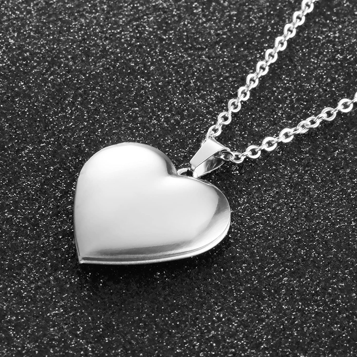 PHOCKSIN Dog Paw Silver Heart Lockets Customized Necklace with Text & Symblols Personalized Locket Necklaces that Holds Pictures Customized Gifts for Women