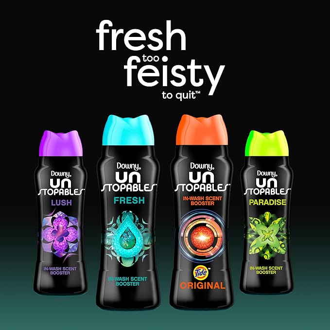 Downy Unstopables In Wash Scent Booster Beads, Paradise Scent, 12.2 oz, Laundry Beads for Odor Protection, Downy Scent Booster Beads, Laundry Scent Boosters
