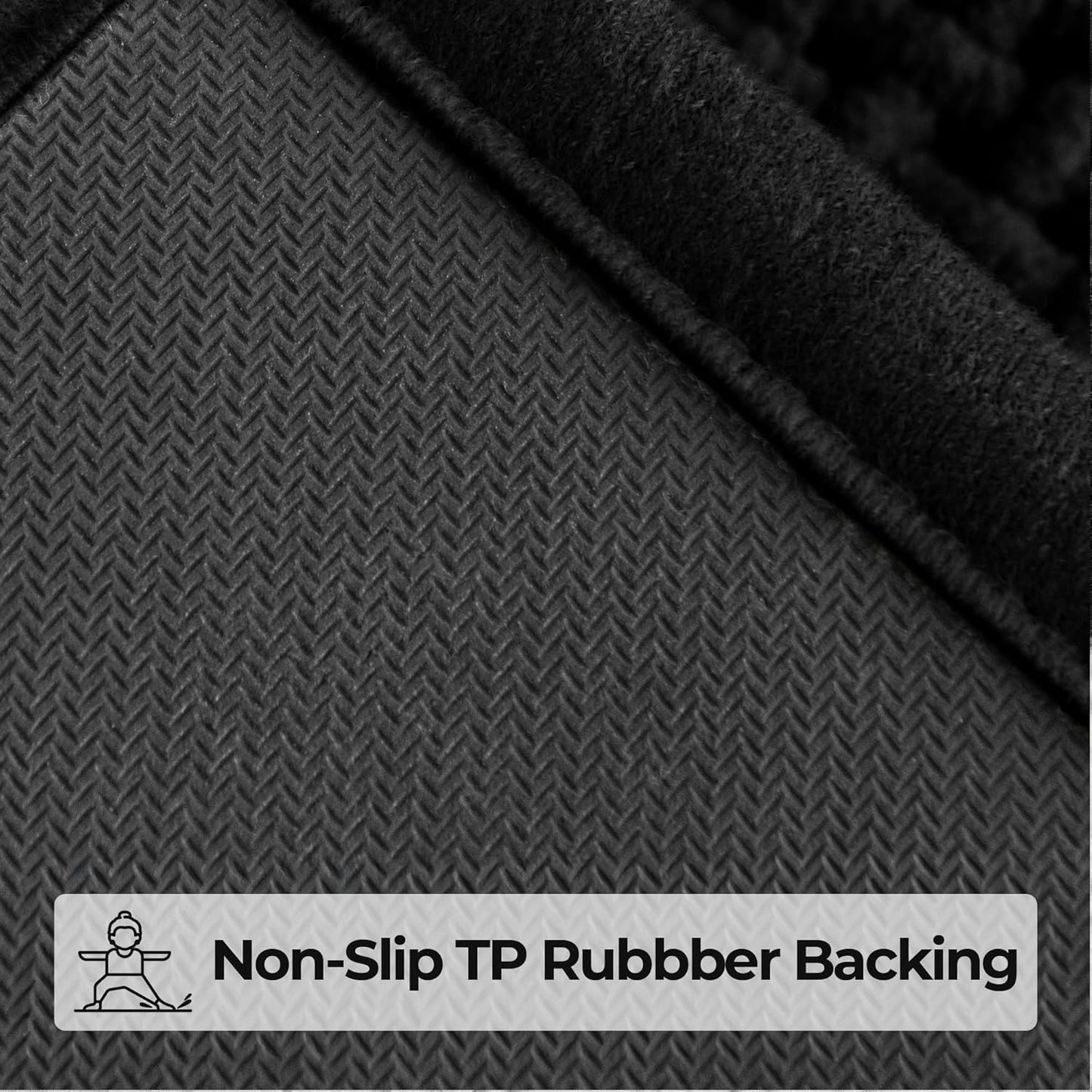 GRANNY SAYS Black Bathroom Rugs, Absorbent Bath Mats 16" x 24", Soft Chenille Bathroom Mat, Small Bath Rugs Non Slip Washable, Quick Dry, Thin, Rug for Tub and Shower