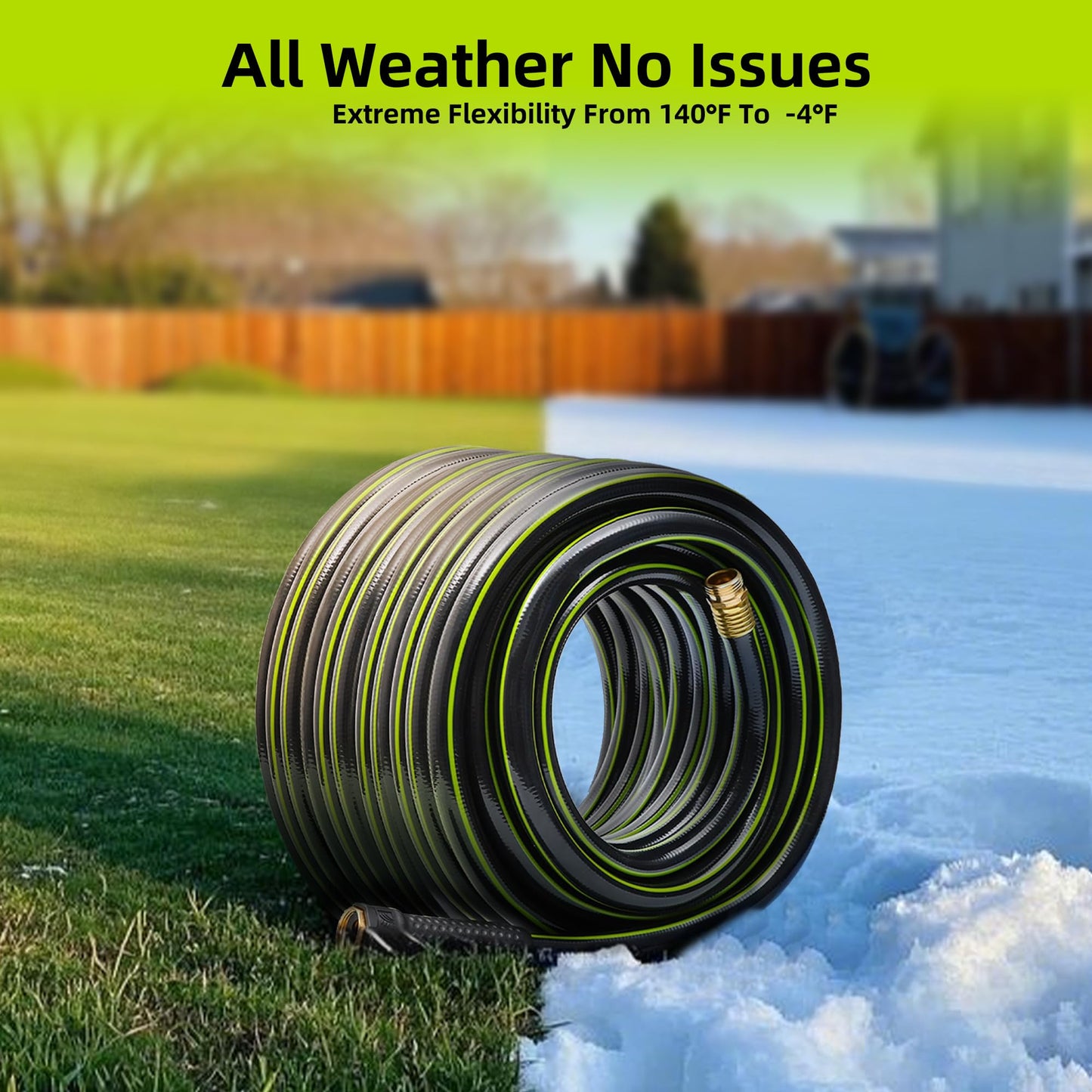 Worth Leader Short Garden Hose 3/4 in. x 4 ft. - Heavy Duty Lightweight PVC Water Hose - Flexible, No Kink, Leakproof, Male to Female Fittings - 200PSI Work & 500PSI Burst, for Lawn & Commercial Use