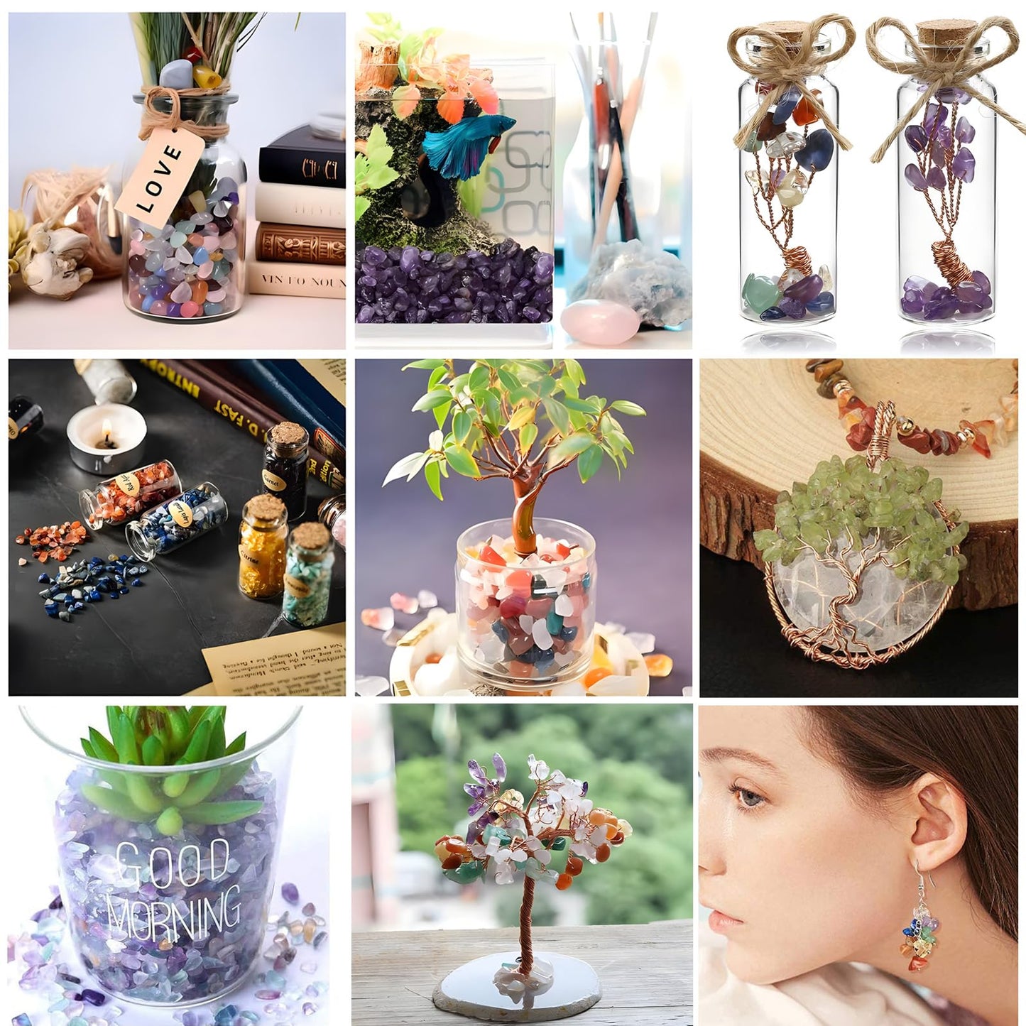 Natural Chip Stone Beads 450pcs Amazonite Chips 5-8mm Genuine Real Irregular Healing Crystal Rocks Hole Drilled DIY Loose Gemstone Beads for Jewelry Making Bracelet Earrings Necklace Crafting