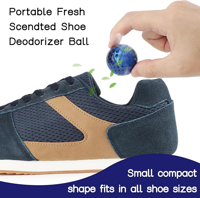 Shoe Deodorizer Balls (6 Pack) – Odor Eaters for Sneaker | Long-Lasting Odor Eliminator Air Freshener for Closet, Locker, Gym Bag, Drawer & Small Spaces | Cologne | Polka Dot
