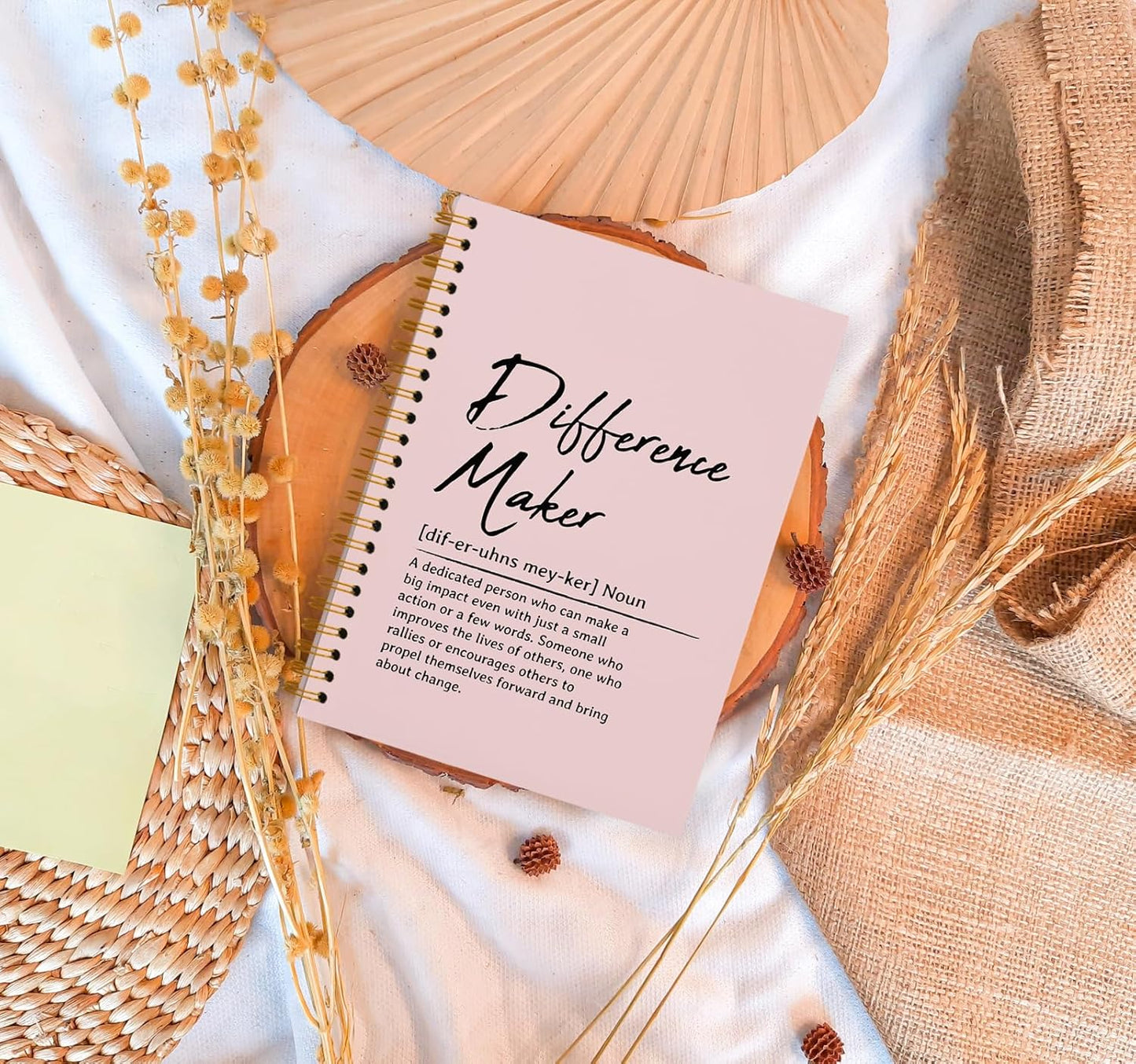 OXW Blush Notebooks for Work, Difference Maker Gift Meeting Notebook Journal for Writing, Employee Appreciation Gifts, Thank You Gifts for Women Men Leader Mentor Boss Manager, 5.5"x8.3"