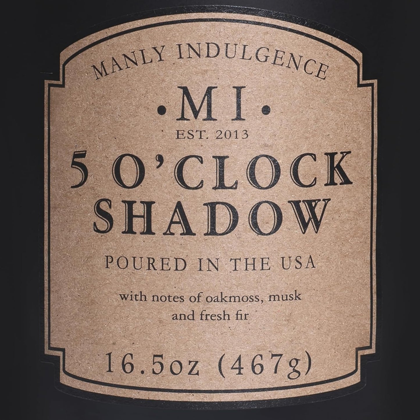 Manly Indulgence 5 O'Clock Shadow Scented Candles for Men, 16.5 oz Single Wick, Premium Soy Blend Wax, 60H Burn, Candles for Home Scented – Made in The USA