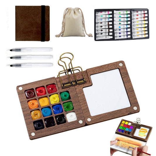 Mini Travel Watercolor Paint Set Portable Watercolor Kit watercolor set for Artists and Beginners