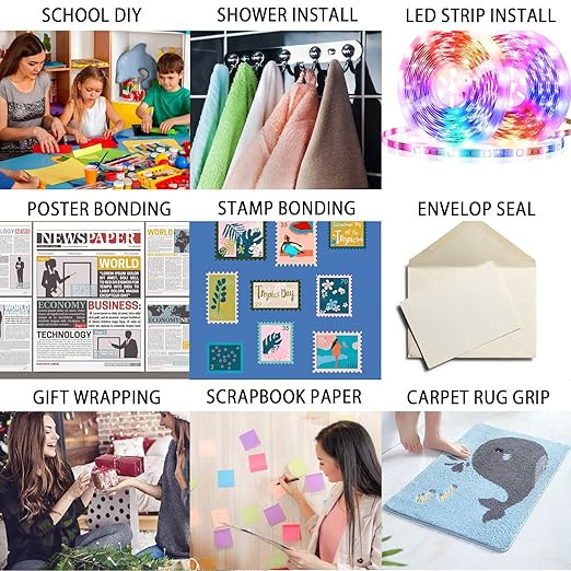 Double Sided Tape 16.5ft,Picture Hanging Strips Heavy Duty Mounting Tape Removable,Foam Tape Waterproof For Scrapbooking Poster Tape, Carpet Tape Rug Gripper,Art & Craft Tape,Adhesive Sticky Tape