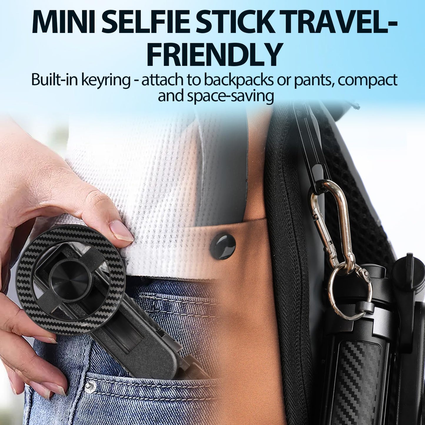 4-In-1 Multifunctional Magnetic Selfie Stick,Portable Pocket Size Selfie Stick For Iphone Magsafe,360 Rotation Phone Tripod With