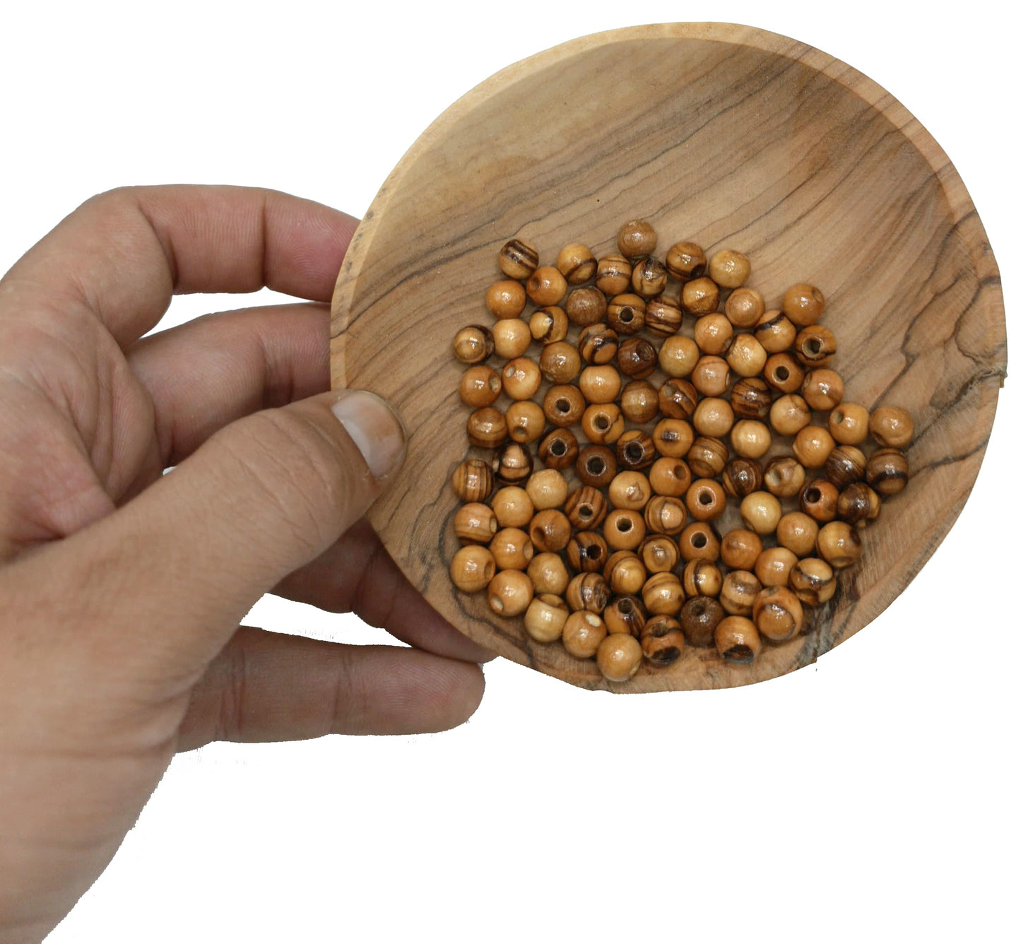ZULUF 6mm Olive Wood Beads Bulk 500pcs – Natural Wooden Pieces for Jewelry Making, Catholic Rosary Supplies, Bracelet Necklace Craft Parts, DIY Macrame, Holy Land with Certificate BEAD021