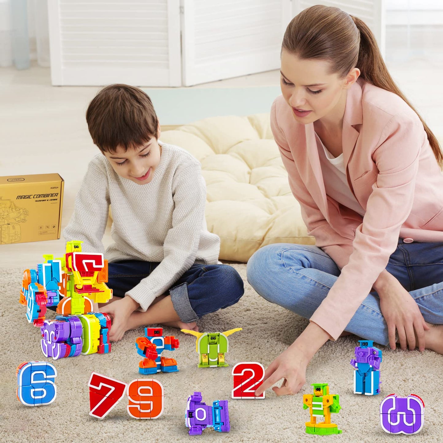 Lydaz 10 Pcs Number Robots Toys for Kids, STEM Educational Learning Action Figure Toys, Number Blocks Bots, Action Figures Toy, Preschool Math Toy, Birthday Gifts for Boys Girls 3 4 5 6 Years Old