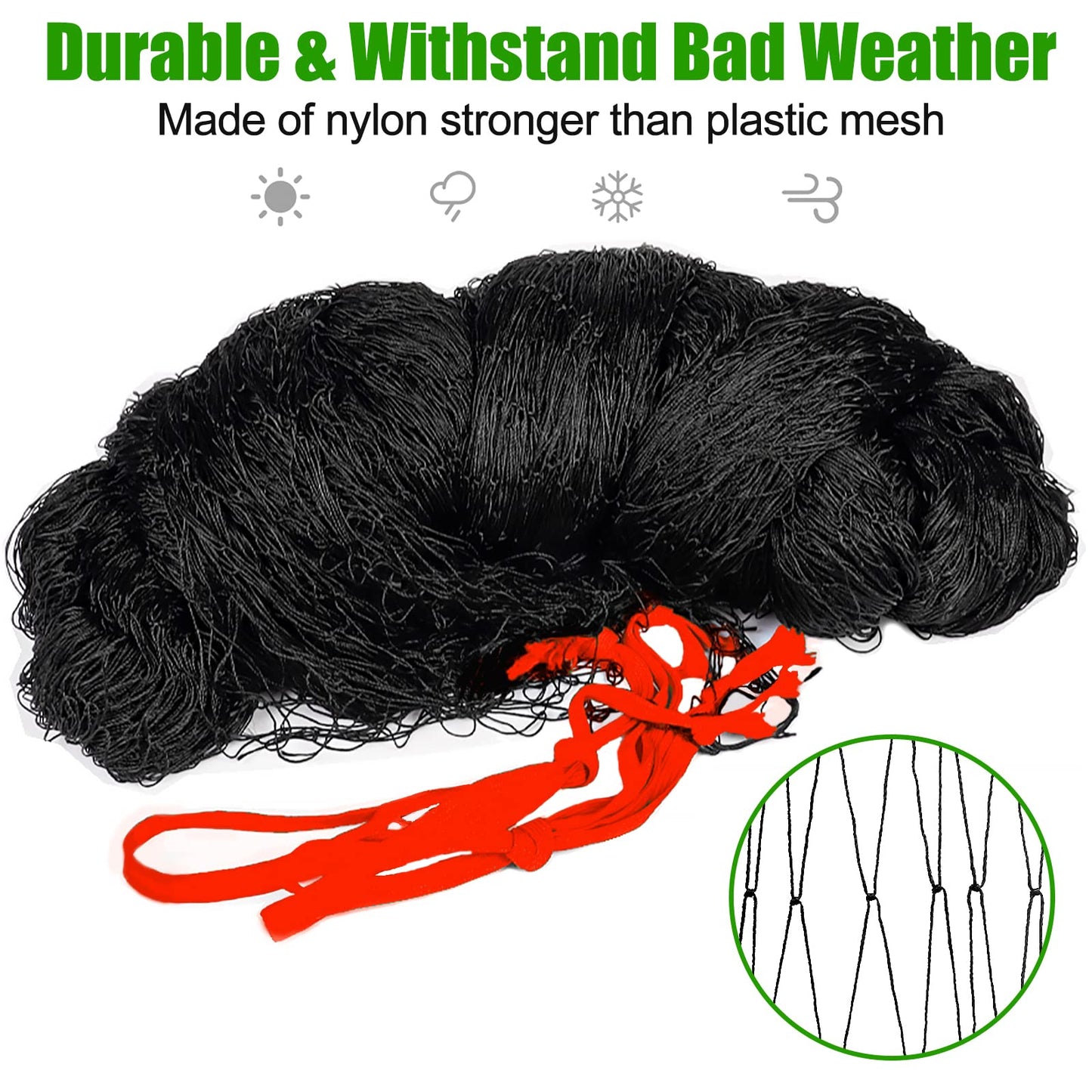 Chicken Netting - 50x 100ft Garden Netting with 1" Square Mesh as Poultry Netting for Chicken Coop Roof, Anti-Hawks and Birds Away and Protect Chicks from Raccoons, Fox and More Wild Animals